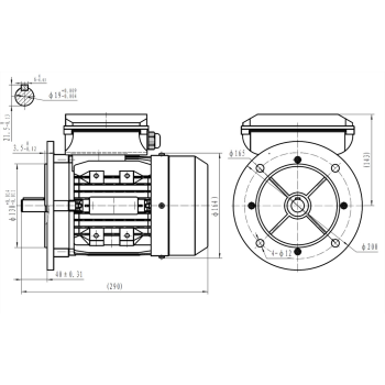 Silnik elektryczny jednofazowy 1,1kW 2800 obr/min. 80B5